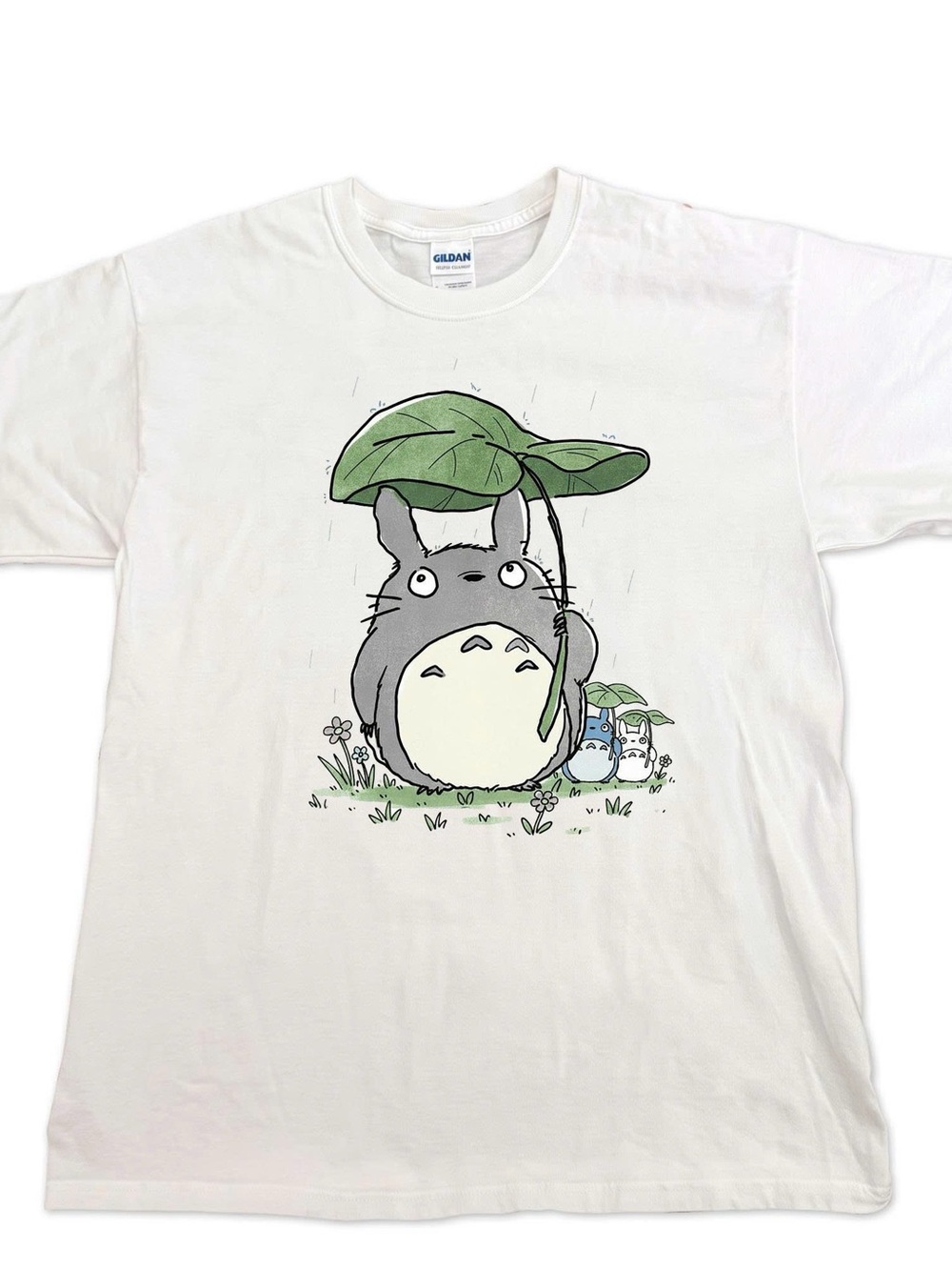 Totoro Graphic Tshirt cute Anime studio Ghibli Inspired Tee White Nature Cottage